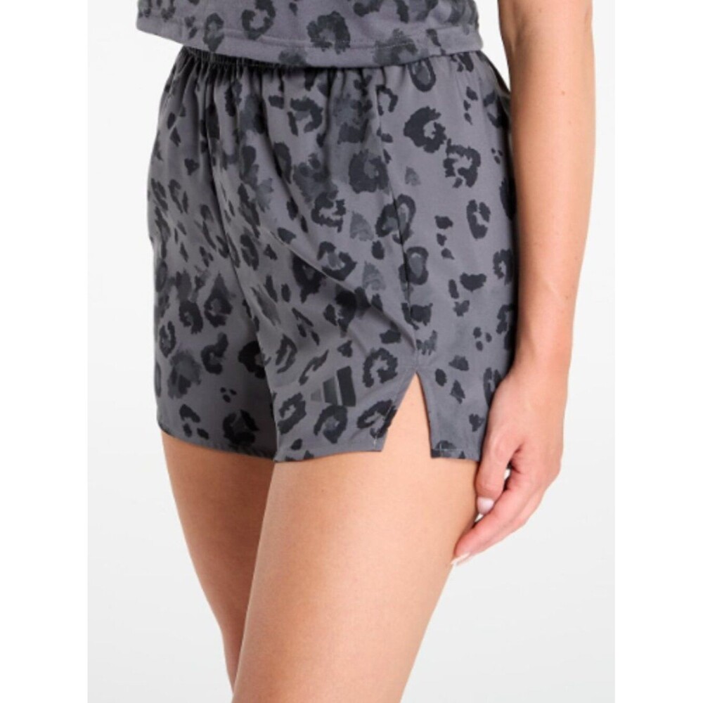 Women's Adidas Workout Essentials Woven Shorts Leopard Grey Five / Print XS